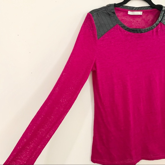 TOWNSEN Linen and Leather Long Sleeve T-Shirt - Picture 5 of 7